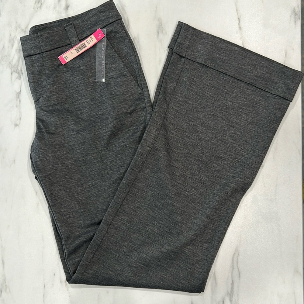 NWT Alice+Olivia grey wide leg cuff pants sz 4